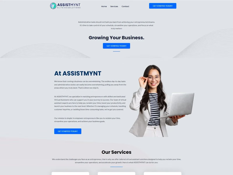 AssistMynt website preview