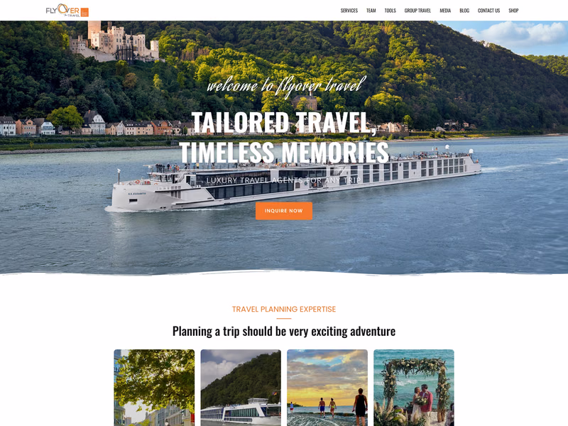 FlyOver Travel website preview