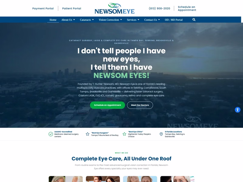 Newsom Eye website preview