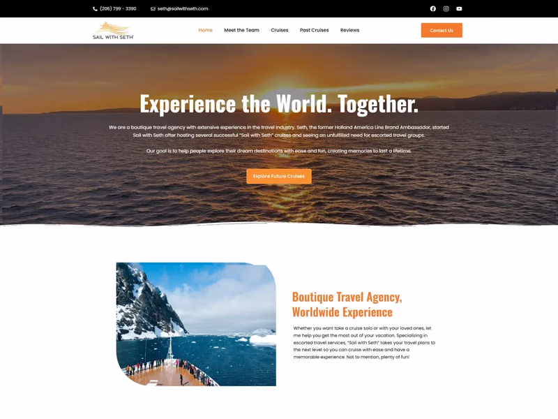 Sail with Seth website preview