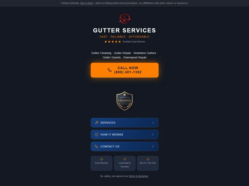 Thriving Gutters website preview