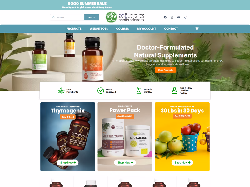 ZoëLogics website preview