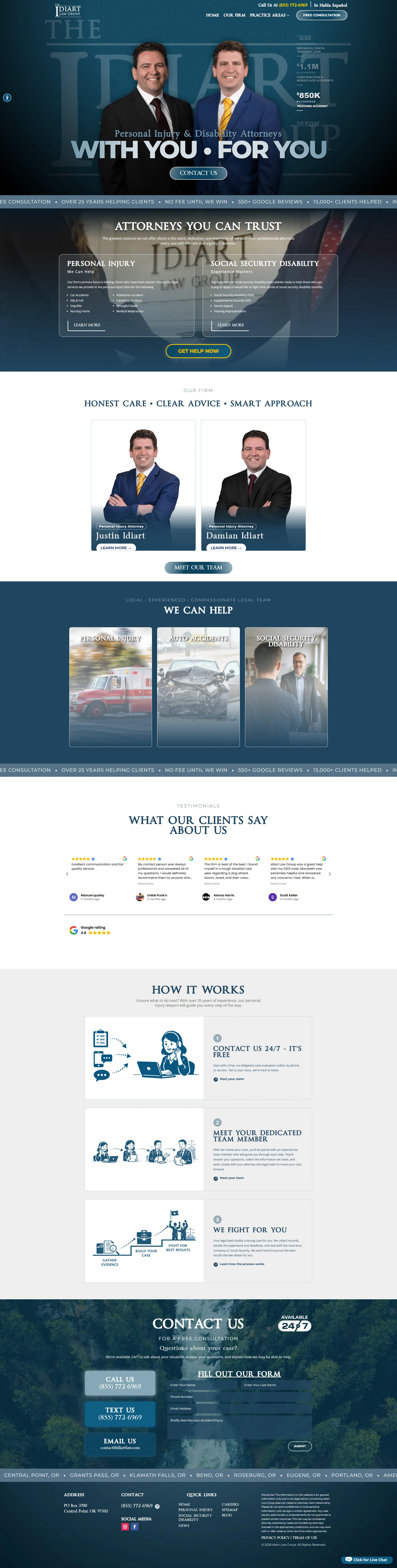 Preview of the Idiart Law Group website homepage.